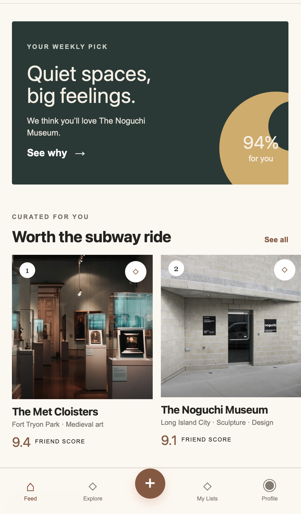 Musee personalized museum recommendations and friend scores